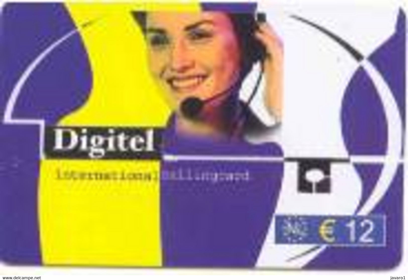 NETHERLAND : NED25 E 12 NL DIGITEL Web+Phoning/ White Rev. Carton USED - Te Identificeren