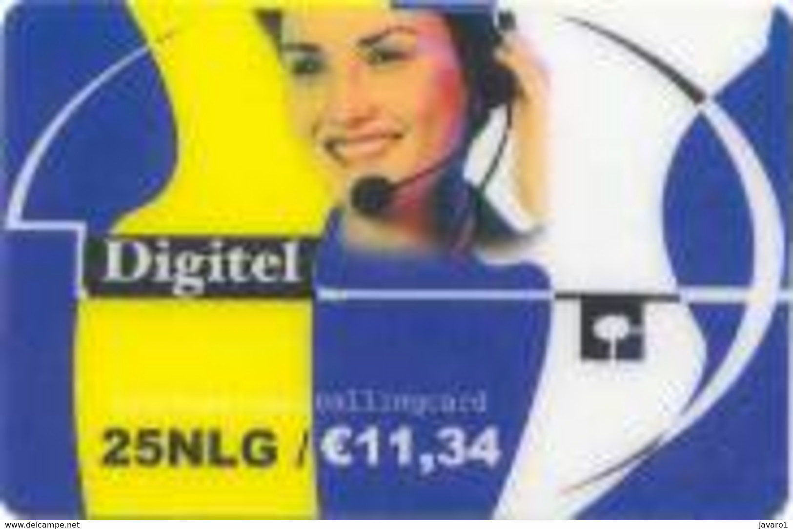 NETHERLAND : NED22 25NLG/e 11,34 DIGITEL Web+Phoning/YELLOW+GREEN Rev USED - Te Identificeren