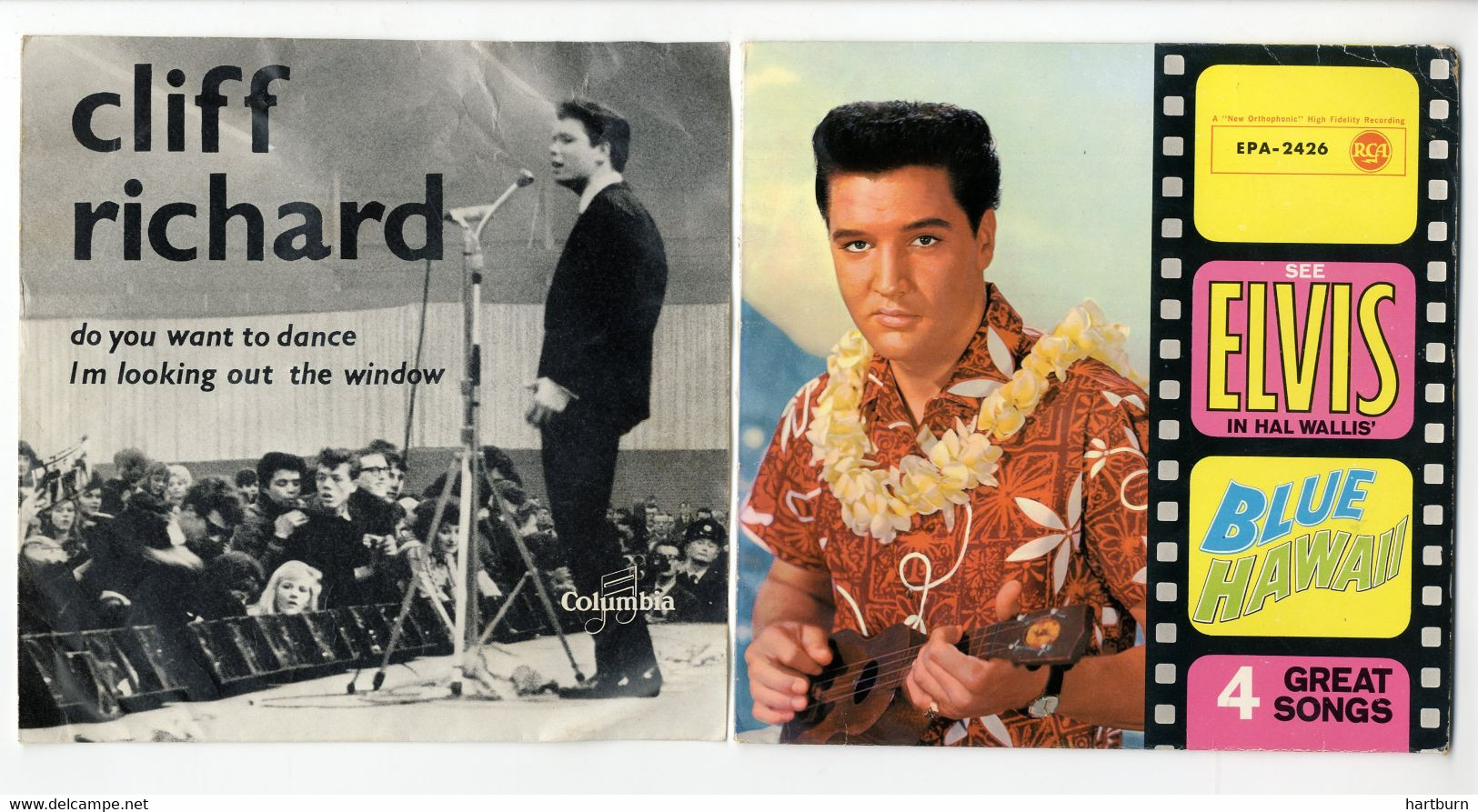 ♥️ Covers Van Singeltje Elvis En Cliff Richard. Geen Plaat (Cinema, Acteurs, Actrices, Film, Movie, Movie Stars) (B-28) - Accessories & Sleeves
