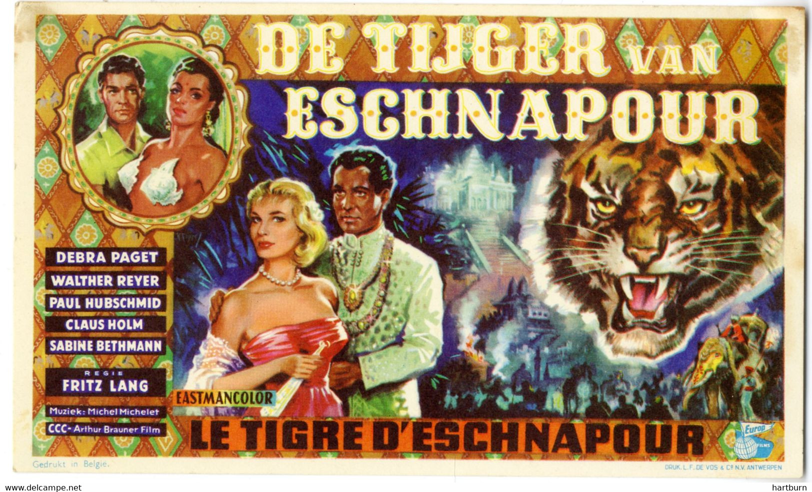 ♥️  Der Tiger Von Eschnapur (Cinema, Acteurs, Actrices, Film, Movie, Movie Stars) (B-28) Cine Nova, Nieuwpoort - Autres Formats