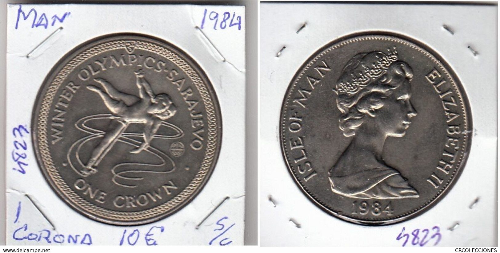 E4823 MONEDA ISLA DE MAN 1 CORONA SIN CIRCULAR 1984 10 - Andere & Zonder Classificatie