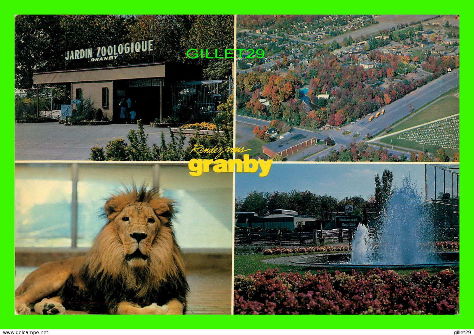 GRANBY, QUÉBEC - 4 MULTIVUES DE LA VILLE ET DU ZOO - CIRCULÉE EN 1988 - EDITION ÉCUSSON D'OR CANADA - - Granby