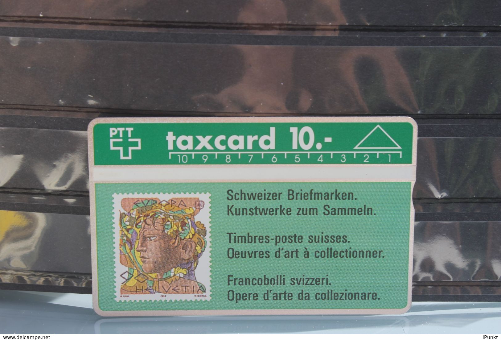Schweiz; Telefonkarte, Taxcard 10,- SFr, Motiv Europa-Marke, Unbenutzt - Sellos & Monedas