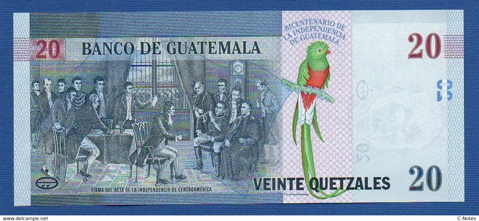 GUATEMALA - P.W127 – 20 Quetzales  2020 UNC, Serie E17779594A "200th Anniversary Of Independence" Commemorative Issue - Guatemala