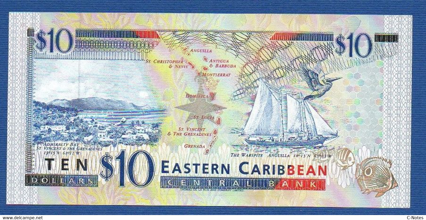 EAST CARIBBEAN STATES - St. Lucia - P.32L – 10 Dollars ND (1994) UNC Serie C588556L - Caribes Orientales