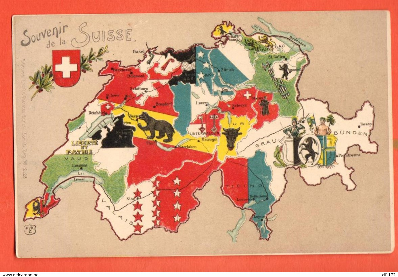 ZPP-23  Souvenir De La Suisse  Blasons Waffen Armoiries Des Cantons Kantone. Pionier. NC Dos Simple - St. Anton