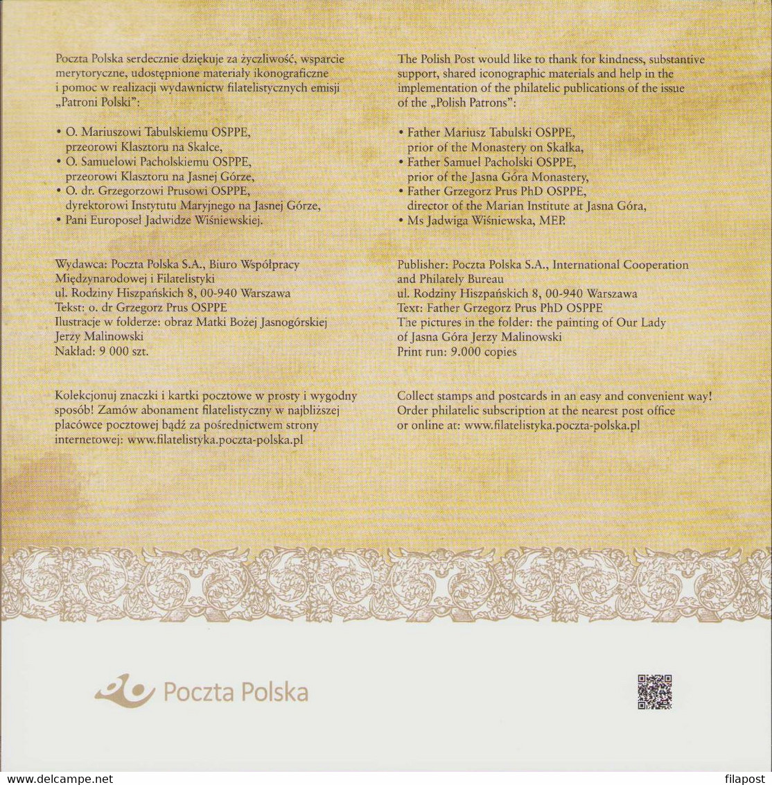 Poland 2022 / Patrons Of Poland - Our Lady Of Jasna Gora, Black Madonna Of Czestochowa, Pauline Monastery / Folder New! - Libretti