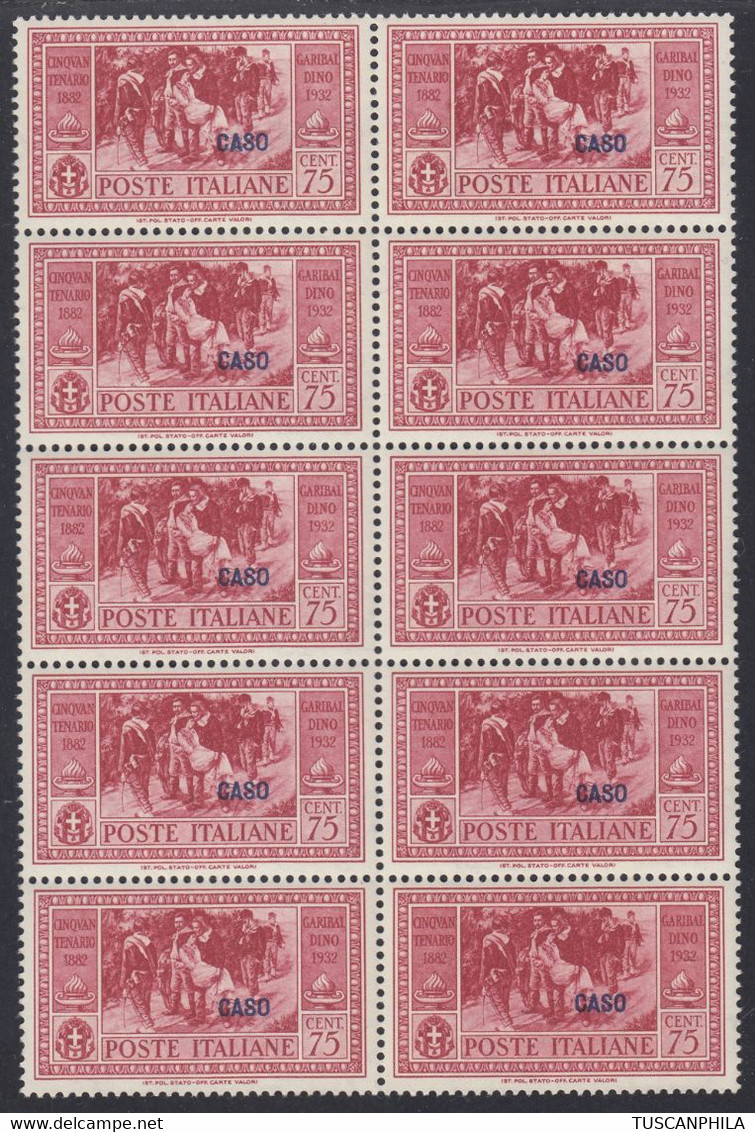 1932 Blocco Di 10 Valori Sass. 22 MNH** Cv 1400 - Egée (Caso)
