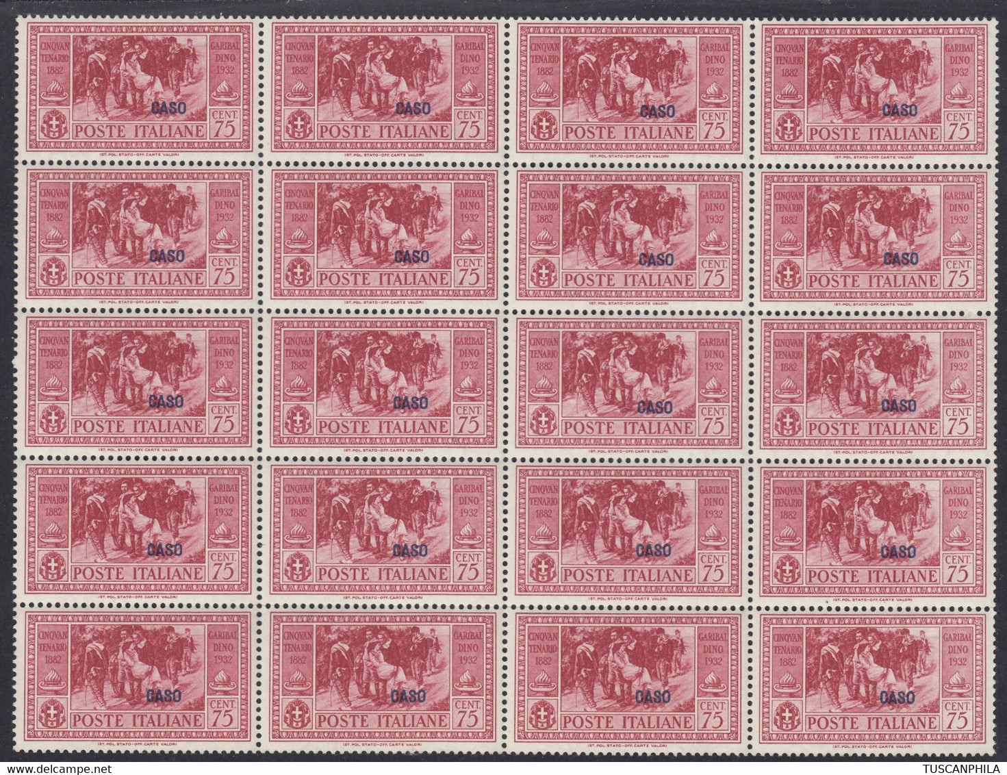 1932 Blocco Di 10 Valori Sass. 22 MNH** Cv 2800 - Egée (Caso)
