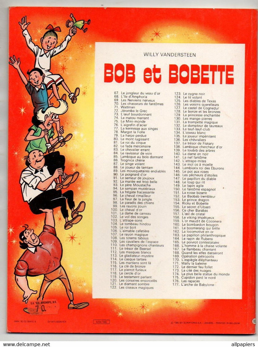Bande Dessinée Souple Réédition Bob Et Bobette N°103 L'attrape-sons De 1980 Par W. Vandersteen - Suske En Wiske