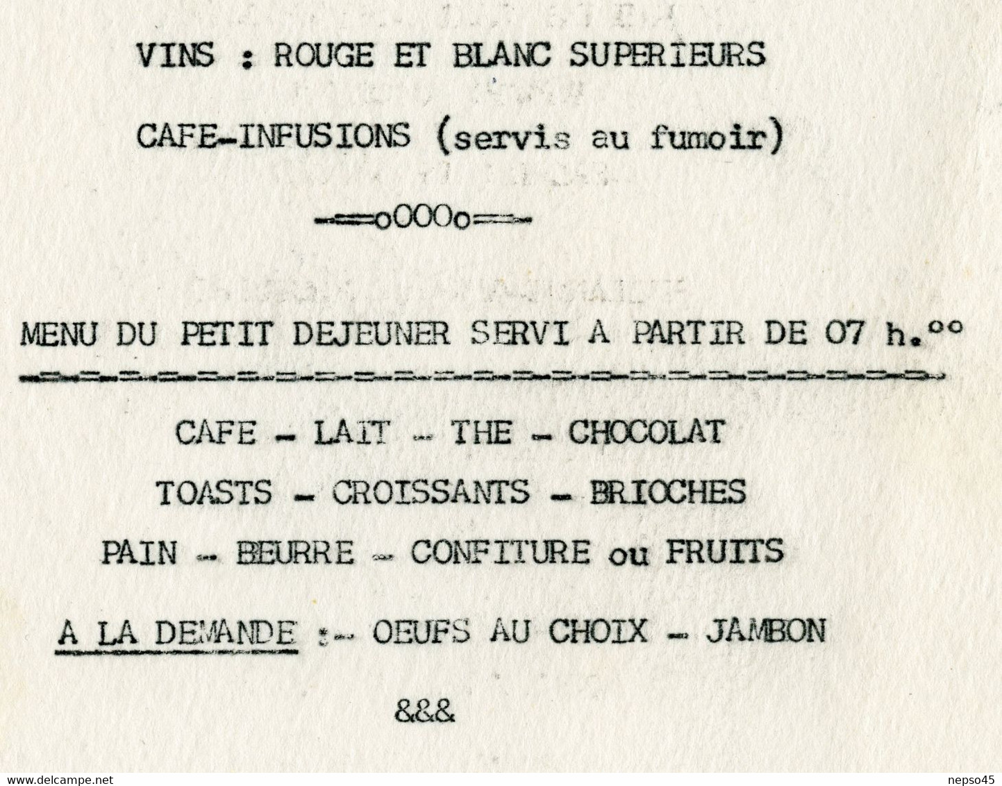 Guerre D'Algérie.Paquebot " Ville D'Alger " Transport De Troupes.Rapatriement. 2 Menus Diner + Déjeuner Du 22 Mai 1961. - Other & Unclassified