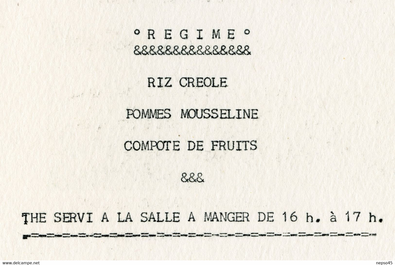 Guerre d'Algérie.Paquebot " Ville d'Alger " transport de troupes.Rapatriement. 2 menus diner + déjeuner du 22 Mai 1961.