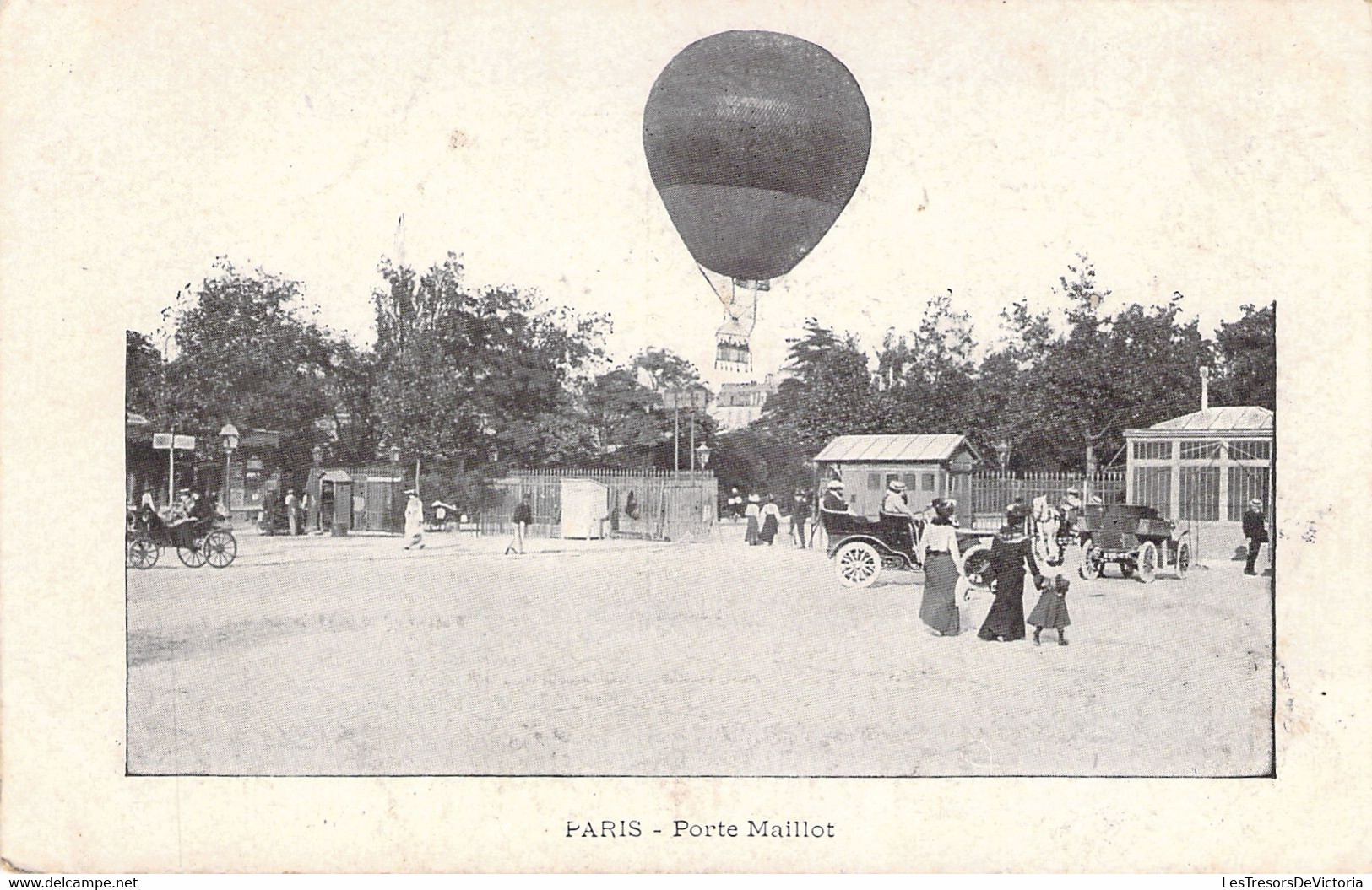 CPA Paris - Porte Maillot - Montgolfière - Voitures Anciennes - Envoyé à Edgard Vignoble Collège St Augustin à Enghien - Mongolfiere