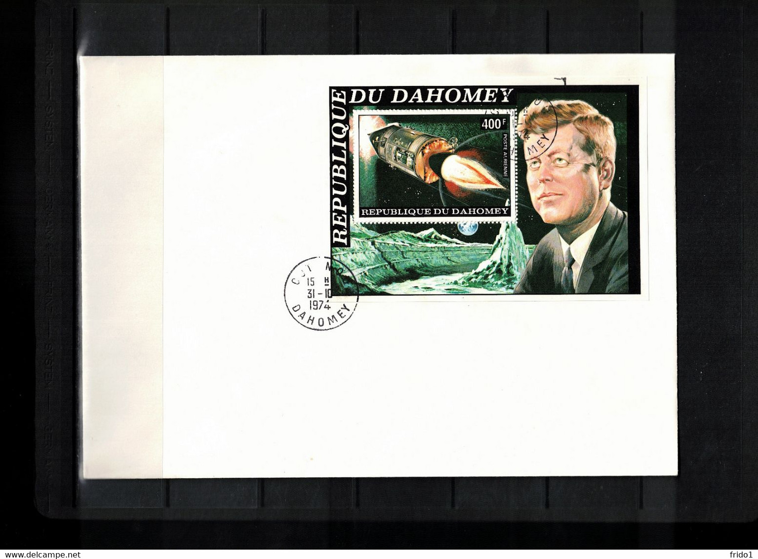 Dahomey 1974 Space / Raumfahrt - John F. Kennedy Block Interesting Cover - Afrique