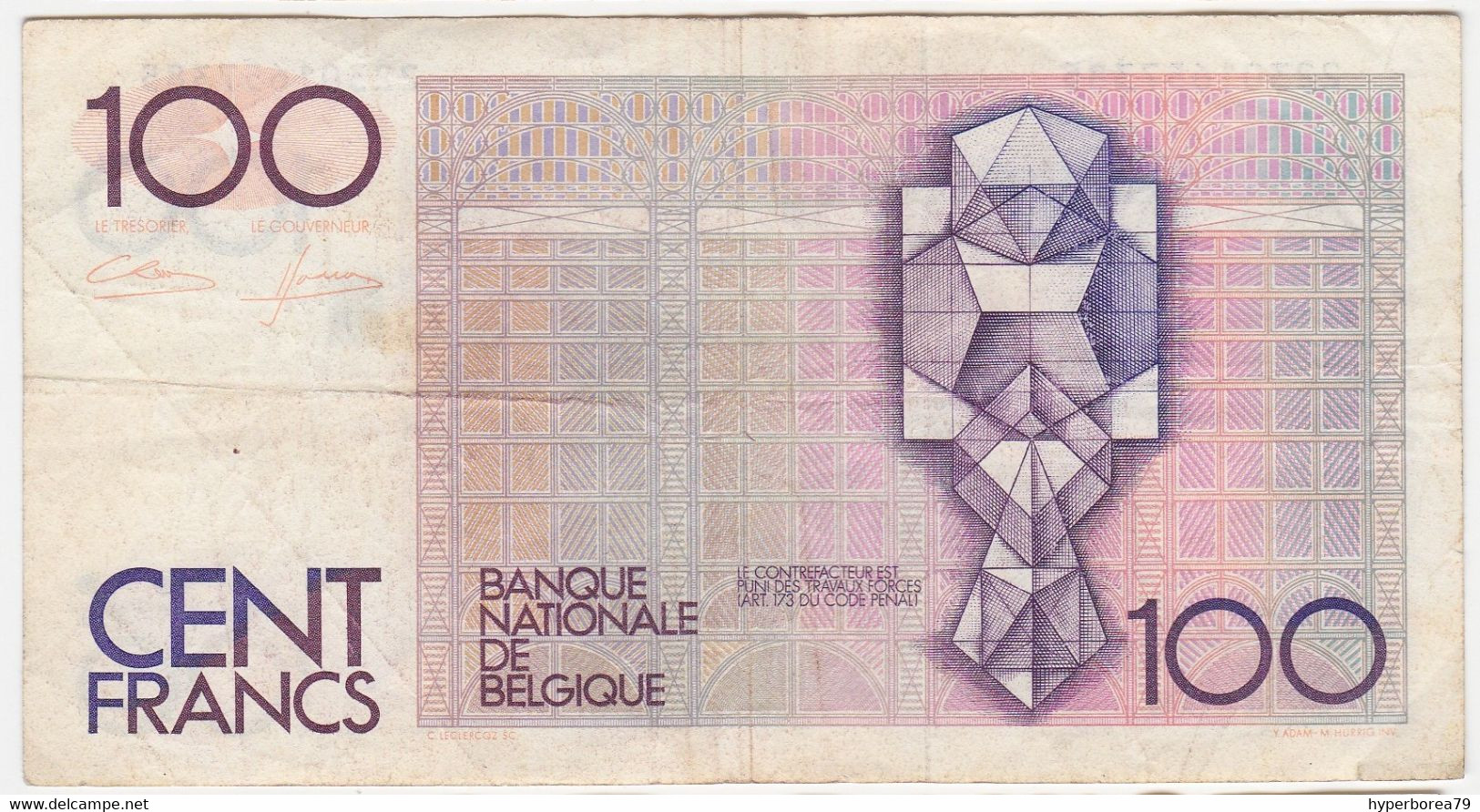 Belgium P 142 - 100 Francs 1982 1994 - Fine+ - 100 Francs