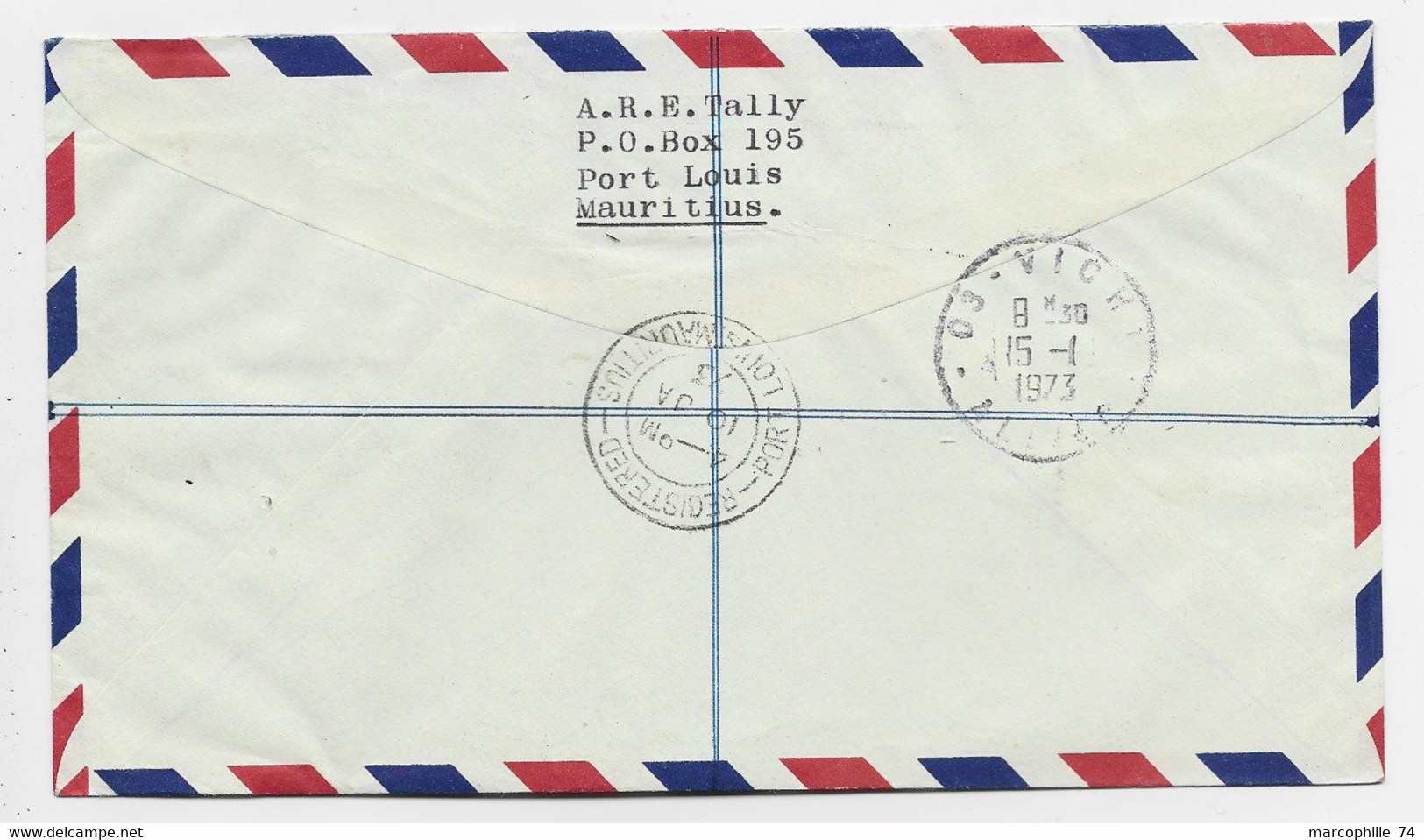 MAURITIUS R1 PAIRE LETTRE COVER AIR MAIL REC PORT LOUIS 7 AU 1972 TO FRANCE - Mauritius (1968-...)