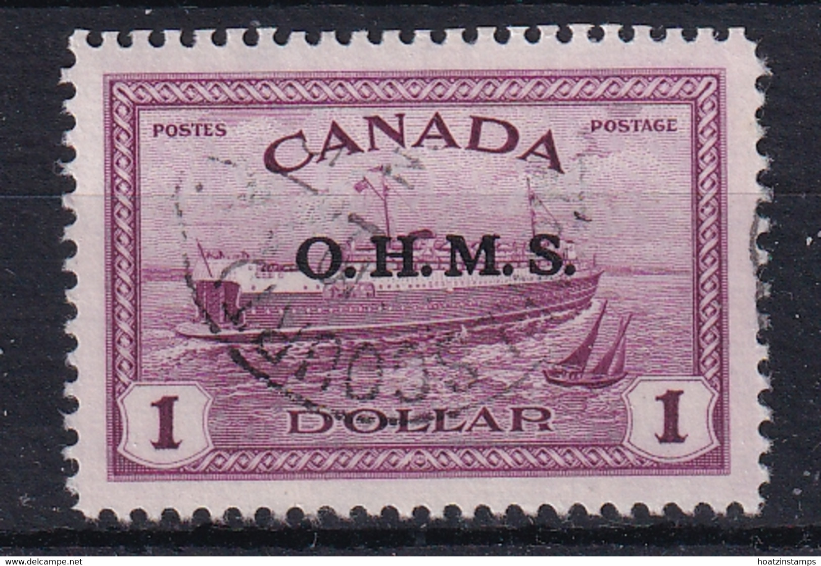 Canada: 1949   Official  O.H.M.S.  SG O170   $1    Used - Overprinted