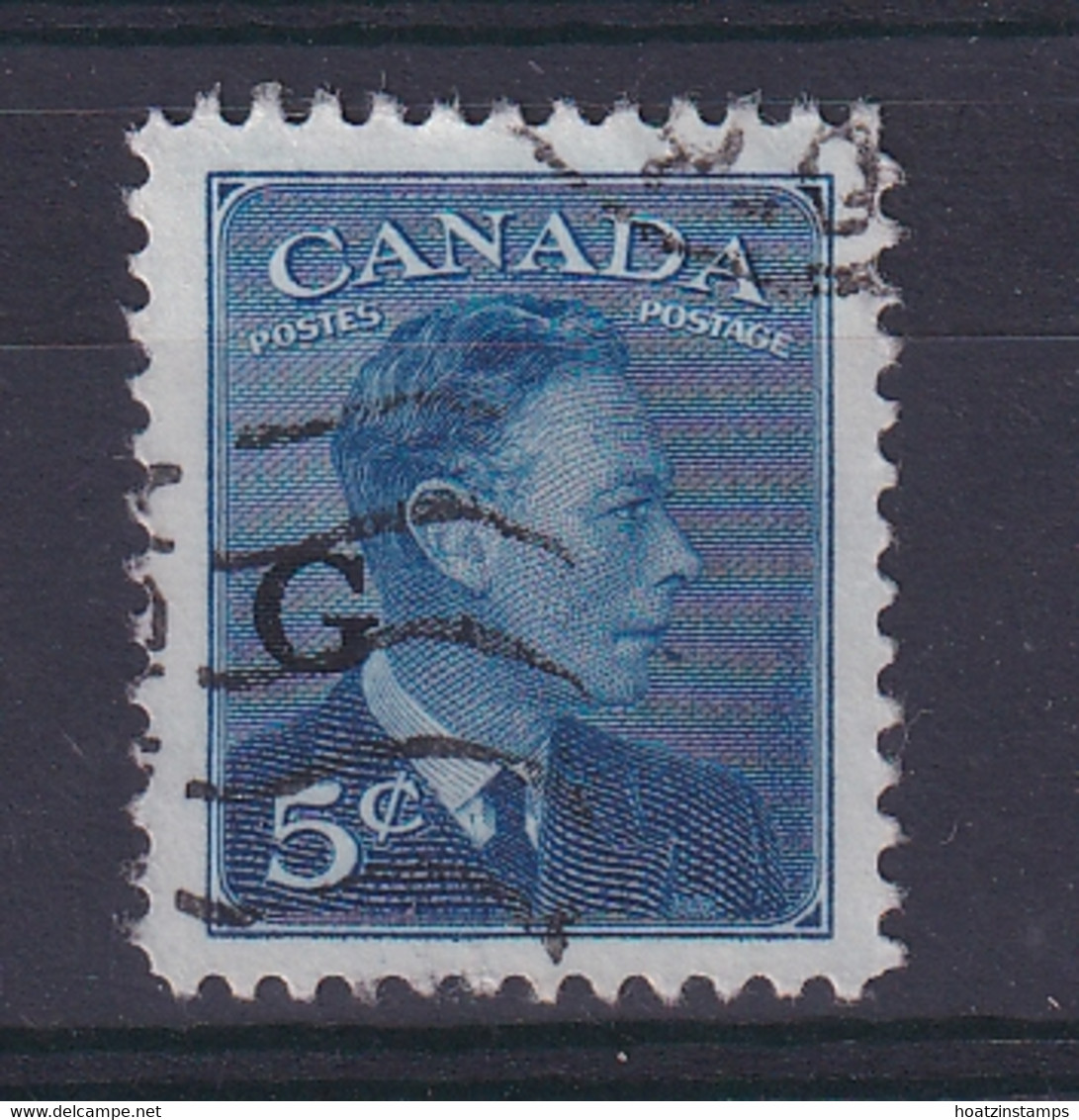 Canada: 1950/52   Official - KGVI 'G' OVPT   SG O184    5c   Used - Sovraccarichi