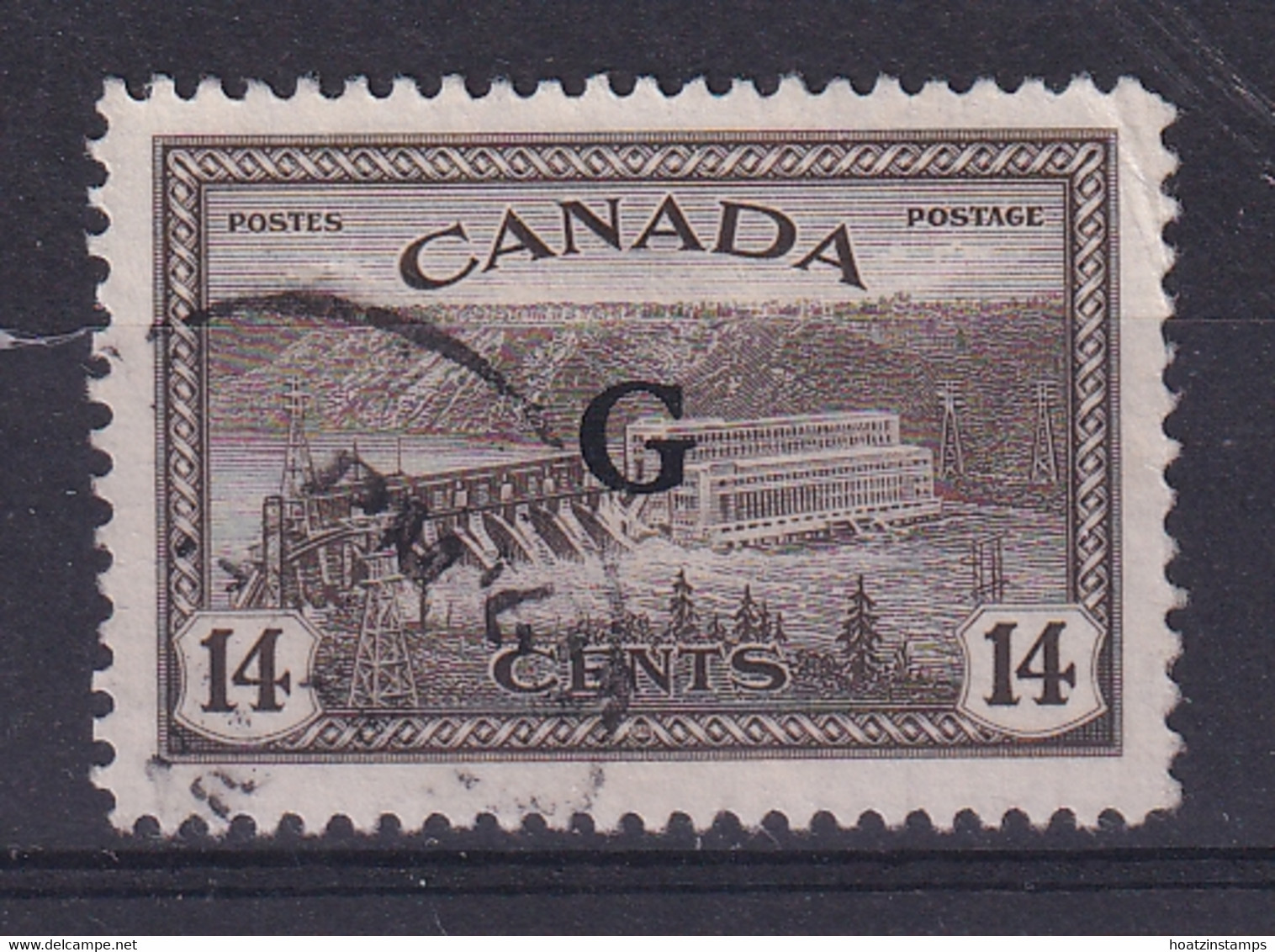 Canada: 1950/52   Official - Pictorial 'G' OVPT   SG O186    14c    Used - Sovraccarichi