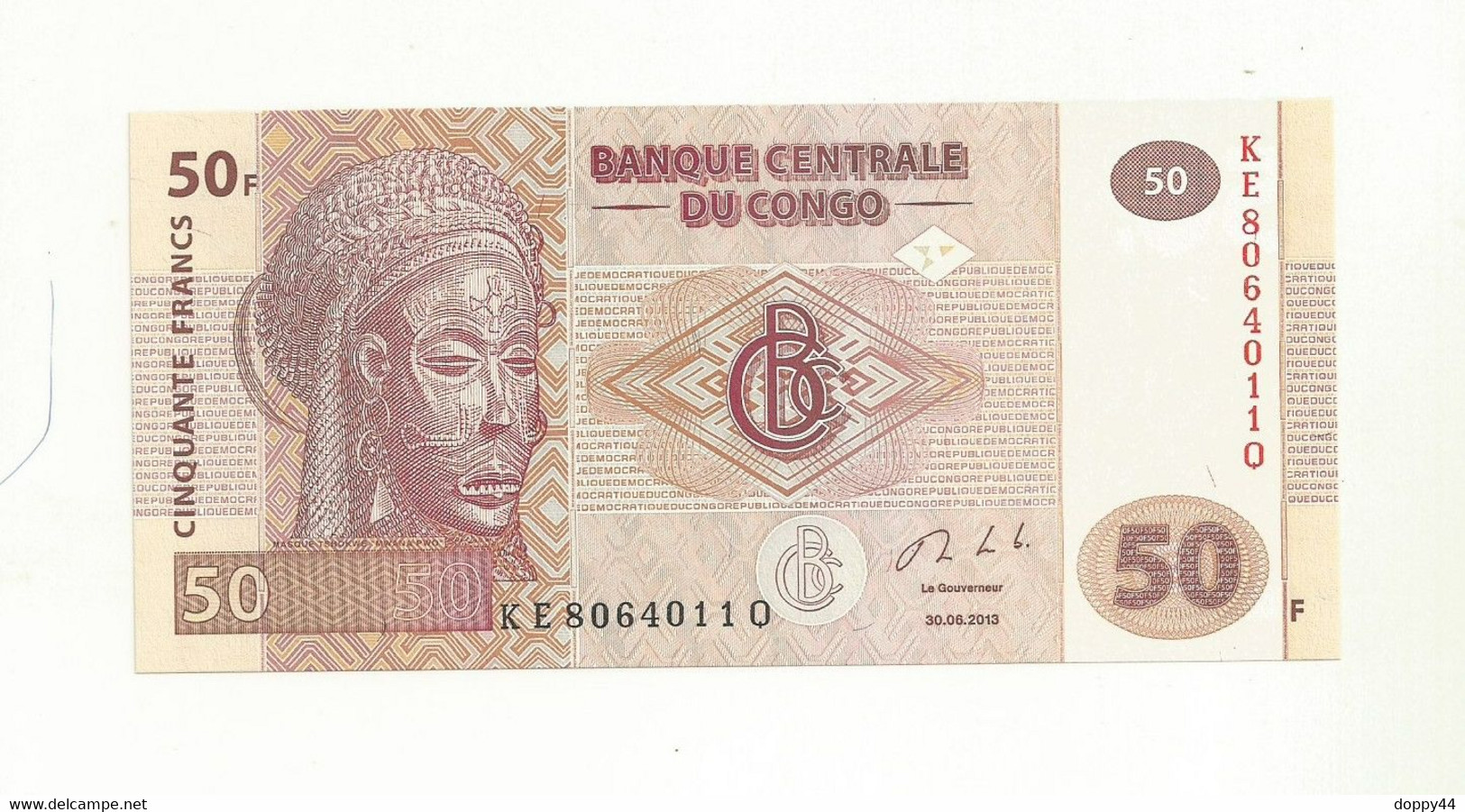 BILLET NEUF BANQUE CENTRALE DU CONGO 50 FRANCS EMIS EN 2013 SUPERBE. - Republic Of Congo (Congo-Brazzaville)