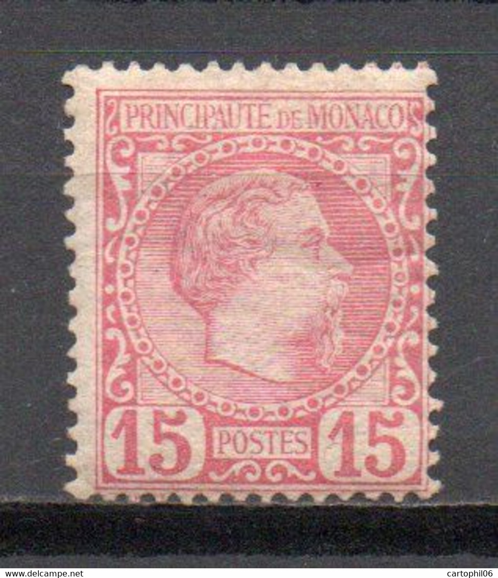 - MONACO N° 5 Neuf * MH - 15 C. Rose Prince Charles III 1885 - Cote 510,00 € - - Neufs