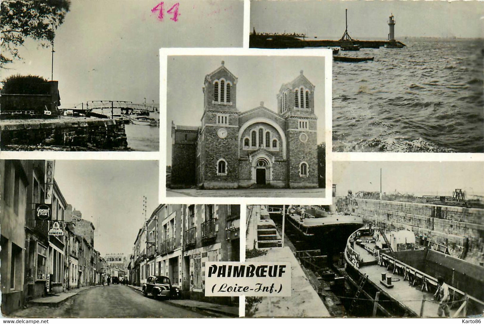 Paimboeuf * Souvenir De La Commune * Cpa 5 Vues * Chantier Naval - Paimboeuf