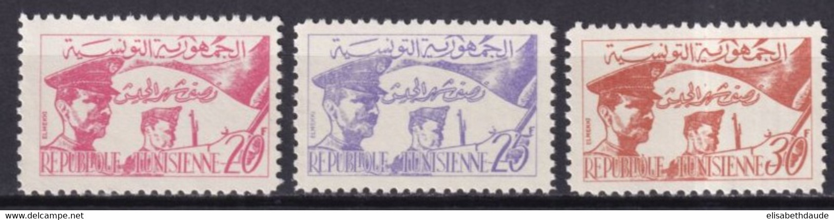 TUNISIE - 1957 - SERIE YVERT N°444/446 ** MNH - COTE YVERT = 55 EUR - Tunisia (1956-...)