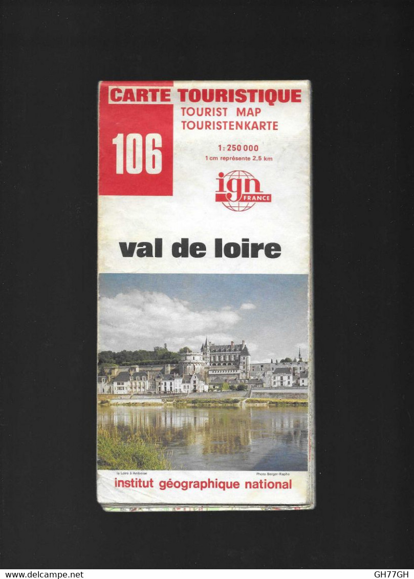 Carte IGN 106 VAL DE LOIRE 1979 -1:250000 -série Rouge (routière/géographique) - Carte Geographique