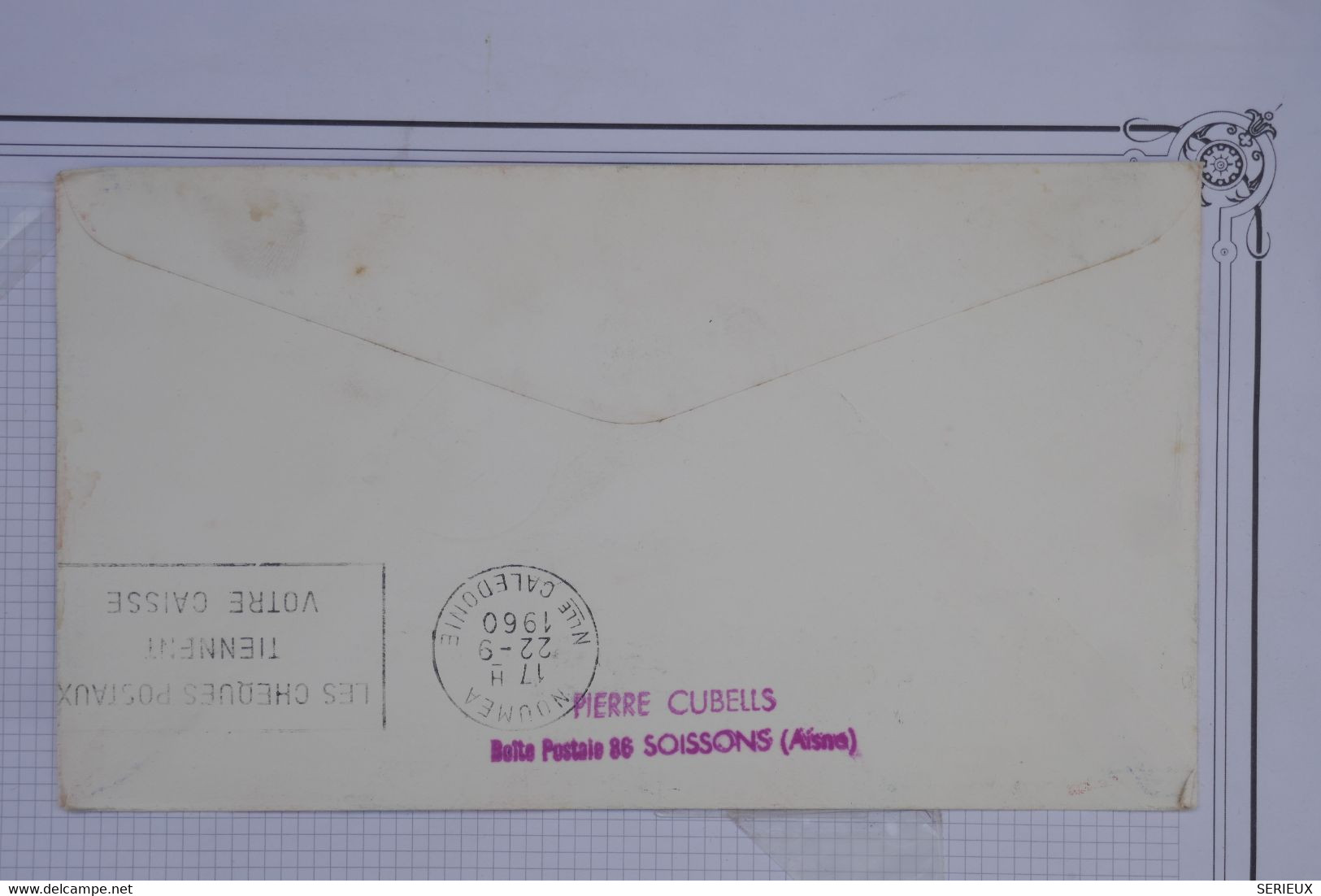 AQ21 FRANCE BELLE LETTRE  1860 1ER VOL PARIS  NOUMEA  +++ +AEROPHILATELIE+EUROPA ++ AFFRANCH.PLAISANT - 1960-.... Lettres & Documents