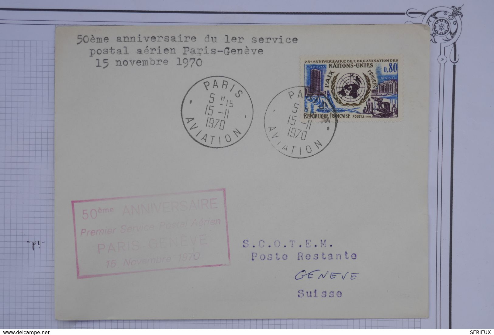 AQ21 FRANCE BELLE LETTRE  1870 PARIS GENEVE SUISSE  +++ +AEROPHILATELIE+EUROPA ++ AFFRANCH.PLAISANT - 1960-.... Cartas & Documentos