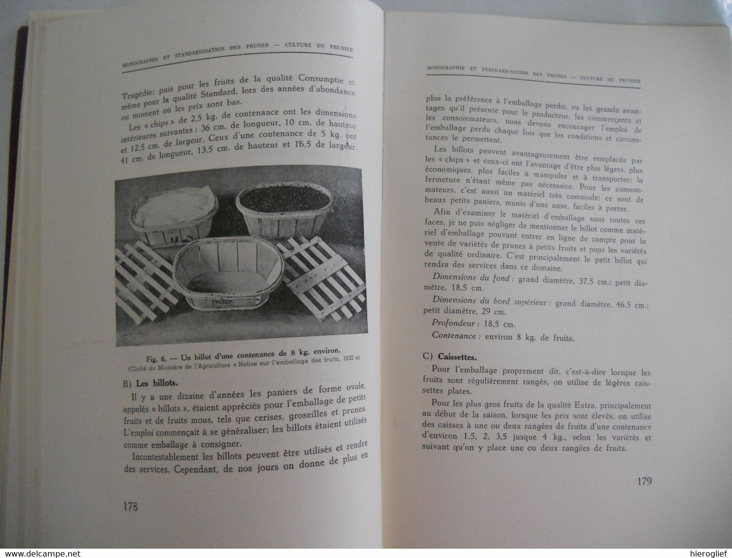 Monographie et Stardardisation des PRUNES - CULTURE de PRUNIER par Edm. Van Cauwenberghe 1942 Vilvoorde