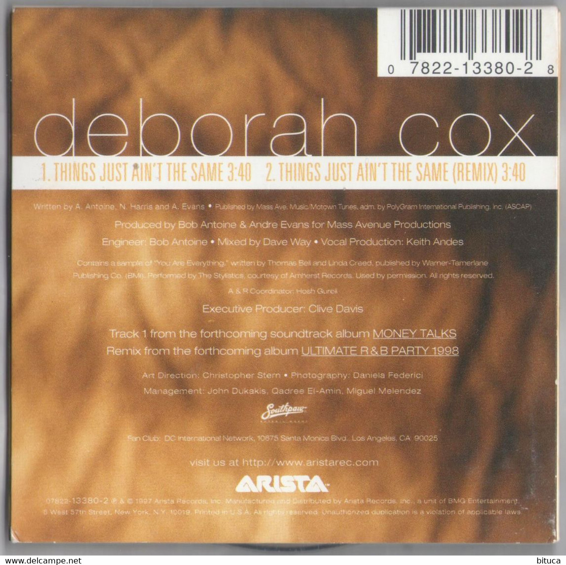 CD 2 TITRES DEBORAH COX THINGS JUST AIN'T THE SAME TRèS BON ETAT & RARE - Soul - R&B