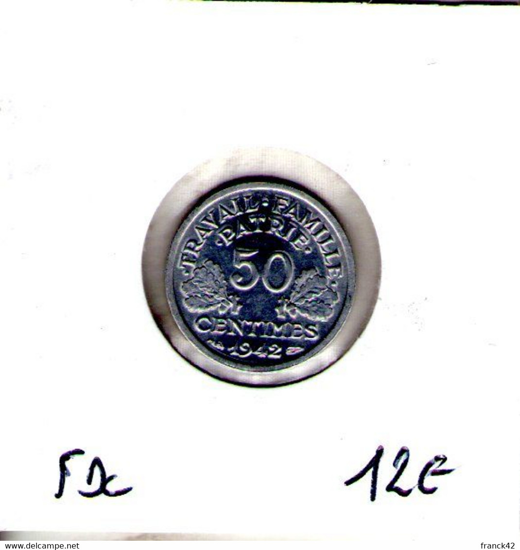 France. 50 Centimes. 1942 - 50 Centimes