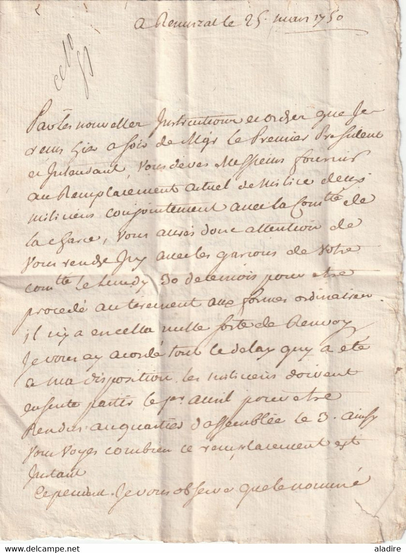 1750 - Lettre Pliée Avec Corrrespondance De REMUZAT, Drôme Aux Consuls De CORNILLON, Gard - 1701-1800: Precursors XVIII