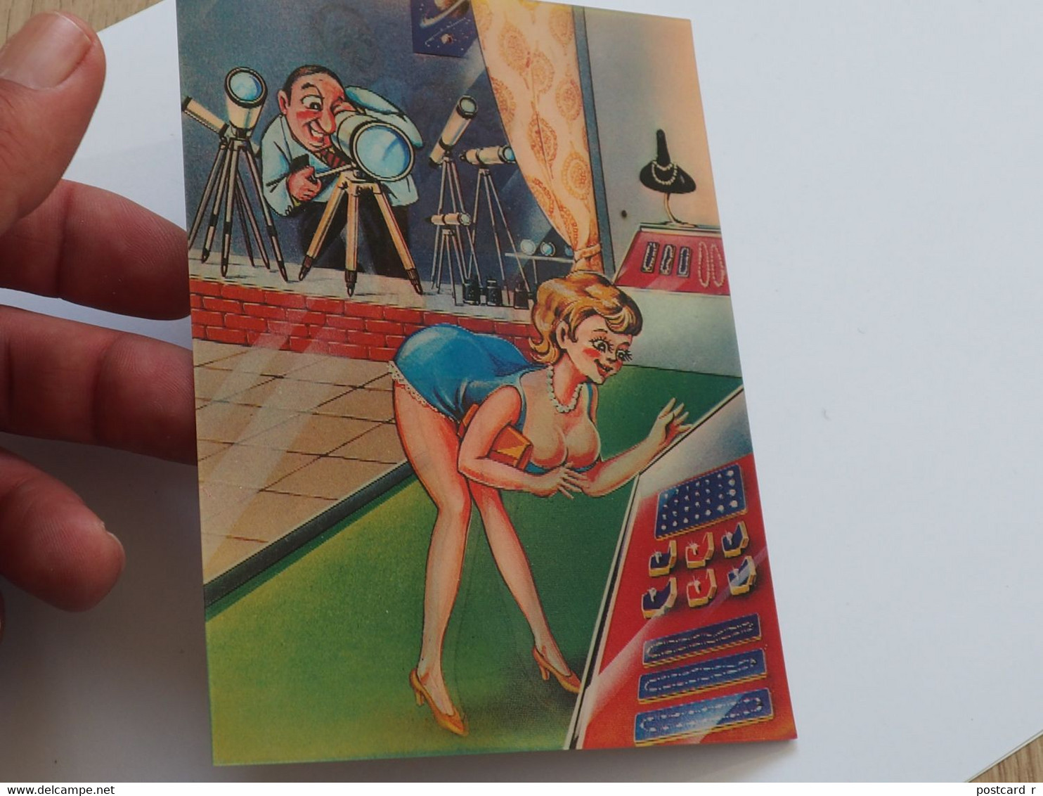 3d 3 D Lenticular Stereo Postcard Humor  Girl Toppan     A 220 - Cartes Stéréoscopiques