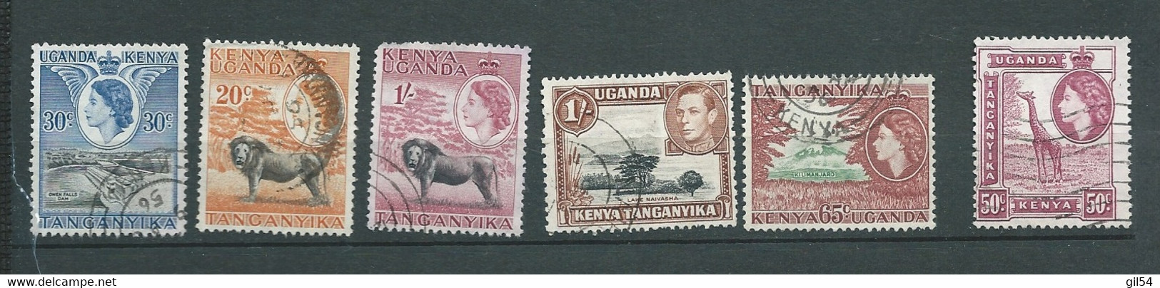 Kenya Uganda Tanganyika - Lot De 6 Timbres Oblitérés  - Bip 12302 - Kenya, Uganda & Tanganyika