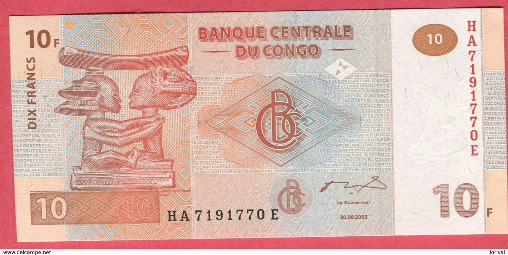 10 Francs 30/06/2003 Neuf .3 Euros - Republiek Congo (Congo-Brazzaville)