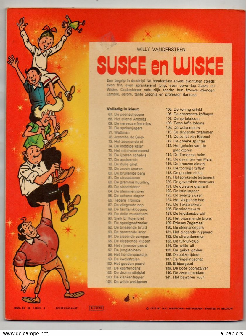 Suske En Wiske N°84 De Stemmenrover  Standaard Uitgeverij De 1973 - D/1971/0034/407 - 5/04/1973 - Suske & Wiske
