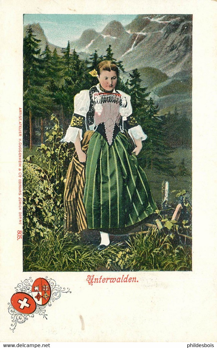 SUISSE  Artist.atelier N°805 Costume , Personnage UNTERWALDEN - Wald