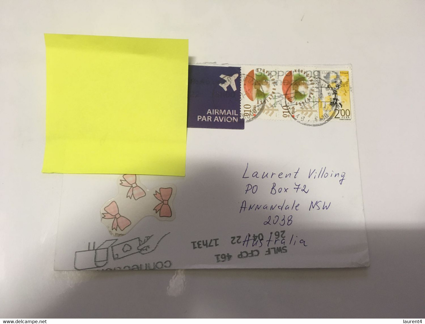 (5 H 31) BULGARIA Letter Posted To AUSTRALIA (during COVID-19 Pandemic) 1 Cover - Cartas & Documentos