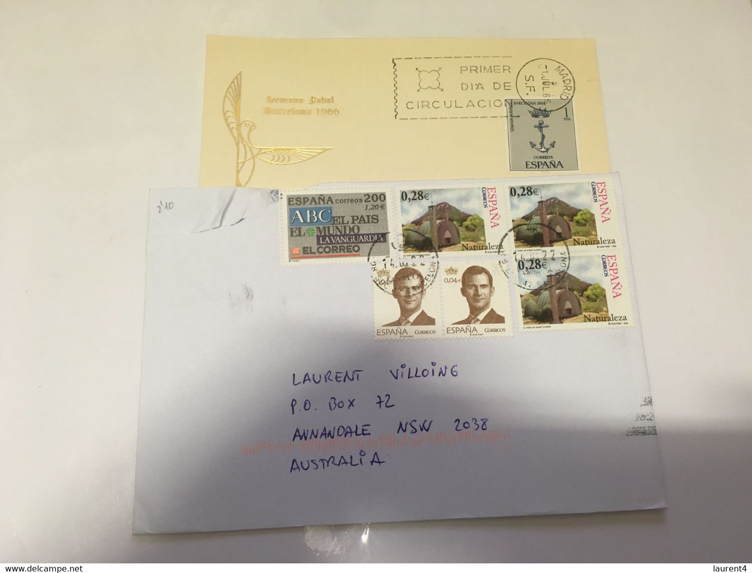 (5 H 31) SPAIN Letter Posted To AUSTRALIA (during COVID-19 Pandemic) 1 Cover + 1 Card - Covers & Documents