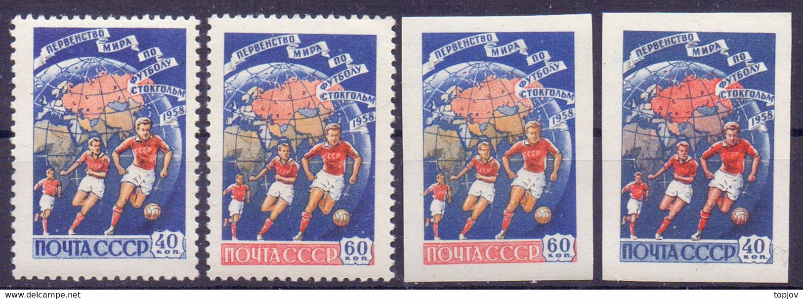 RUSSIA - USSR - Football World Cup  PERF+IMPERF -**MNH - 1958 - 1958 – Zweden