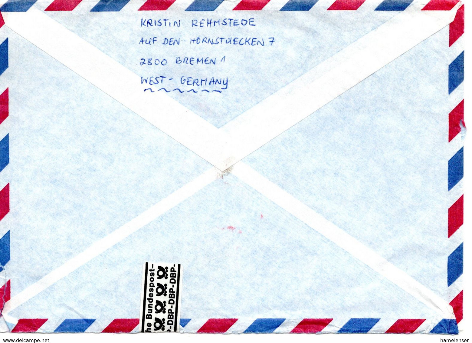 58982 - Bund - 1990 - 350Pfg SWK MiF A R-LpBf BREMEN -> Finnland, In Deutschland Beschaedigt & Amtlich Verschlossen - Lettres & Documents