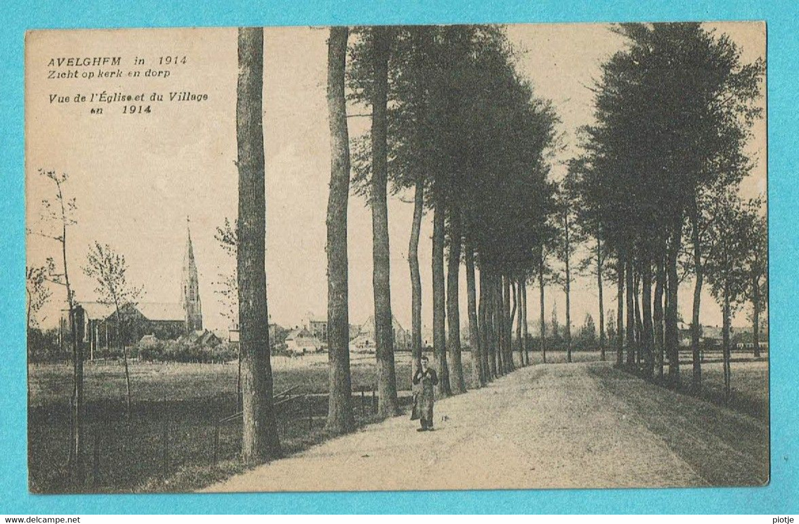 * Avelgem - Avelghem (West Vlaanderen) * (Uitg. Gyselynck Kortrijk) Avelgem In 1914, Zicht Op Kerk En Dorp, église, Old - Avelgem