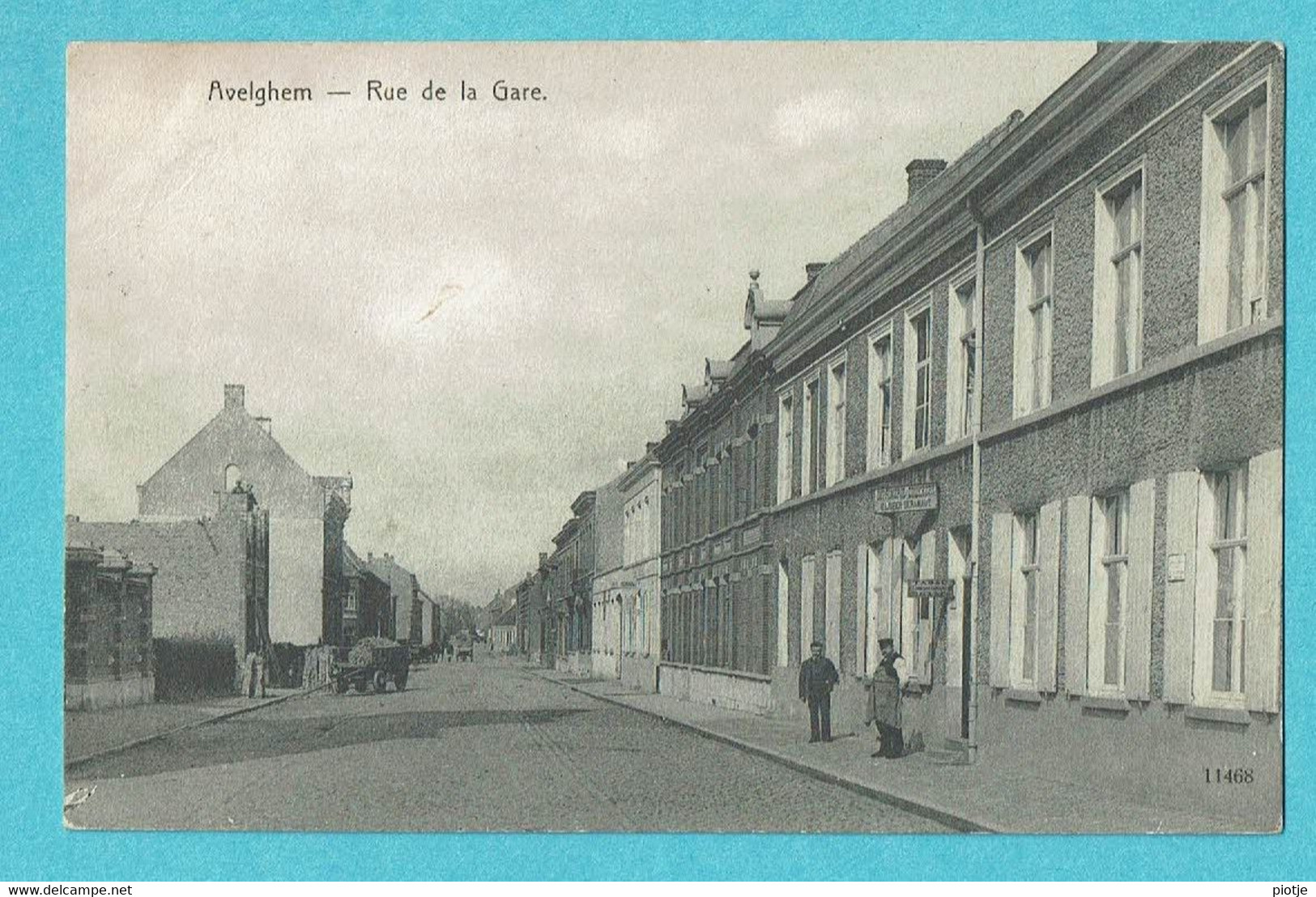 * Avelgem - Avelghem (West Vlaanderen) * (nr 11468) Rue De La Gare, Stationstraat, Animée, Imprimerie Drukkerij, TOP - Avelgem