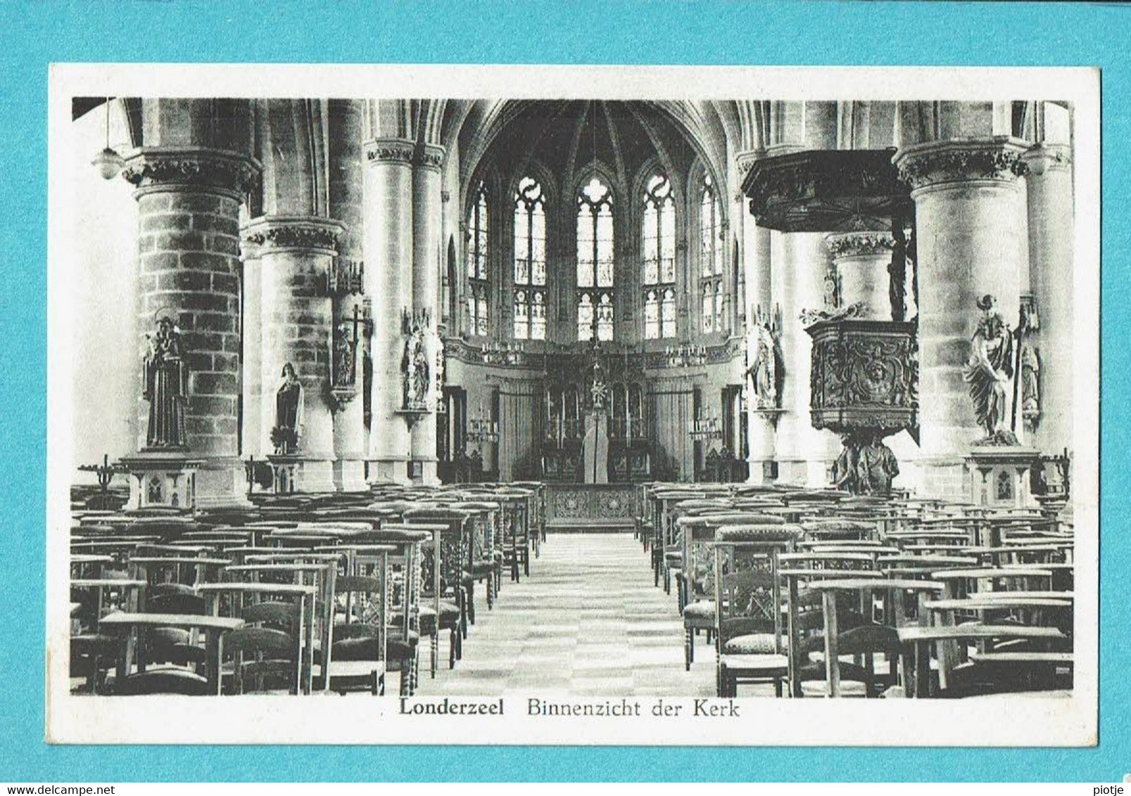 * Londerzeel (Vlaams Brabant) * (John Prévot) Binnenzicht Der Kerk, Intérieur De L'église, Chaire De Vérité, Old, Rare - Londerzeel