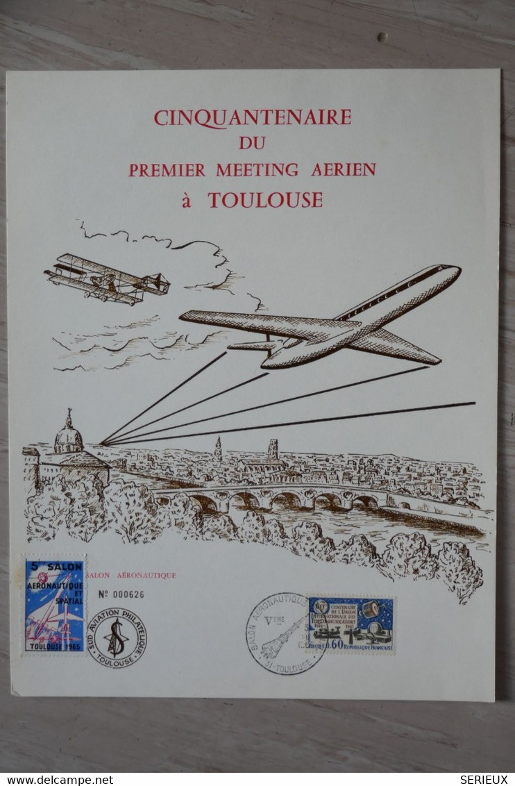 AQ22  FRANCE BELLE CARTE  1955 MEETING TOULOUSE++AEROPHILATELIE+ AFFRANCH.PLAISANT - 1960-.... Briefe & Dokumente