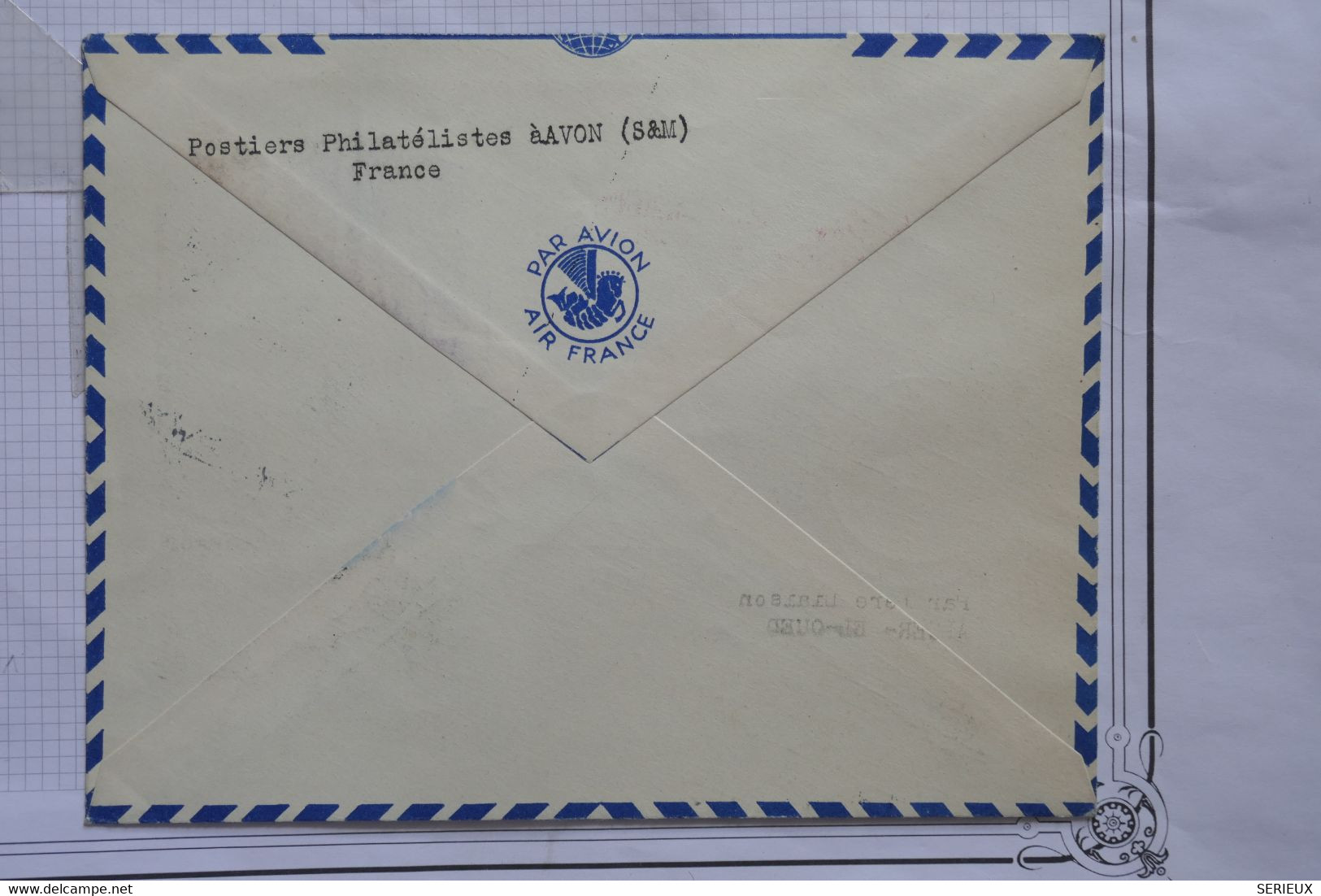 AQ22  ALGERIE  BELLE LETTRE 1955 1ER VOL   ALGER EL OUED DE PARIS ++ AFFRANCH.PLAISANT - Poste Aérienne