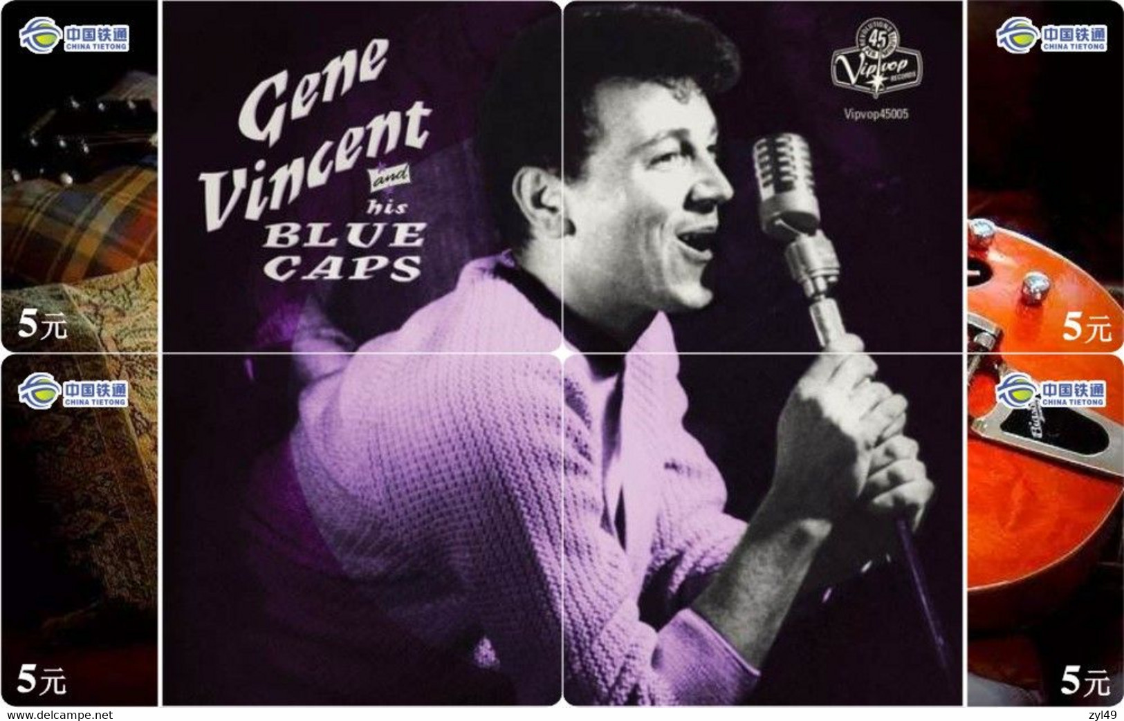 M08510 China Phone Cards GENE VINCENT Puzzle 40pcs - Musique