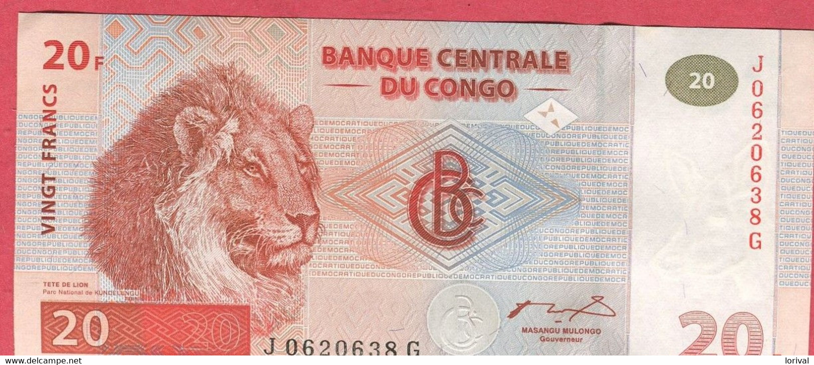 20 Francs 01/11/97 Neuf 3 Euros - République Du Congo (Congo-Brazzaville)